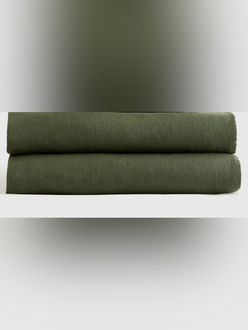Quince European Linen Fitted And Flat Sheets Only, Full (Pine) - Picture 4 of 5